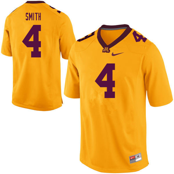 Men #4 Terell Smith Minnesota Golden Gophers College Football Jerseys Sale-Yellow - Click Image to Close